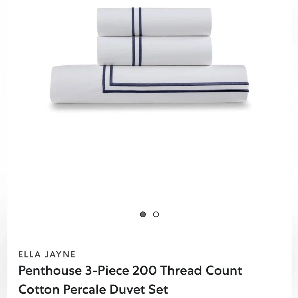 ELLA JAYNE NIP Penthouse 3-Piece 200 Thread Count Cotton Percale Duvet Set